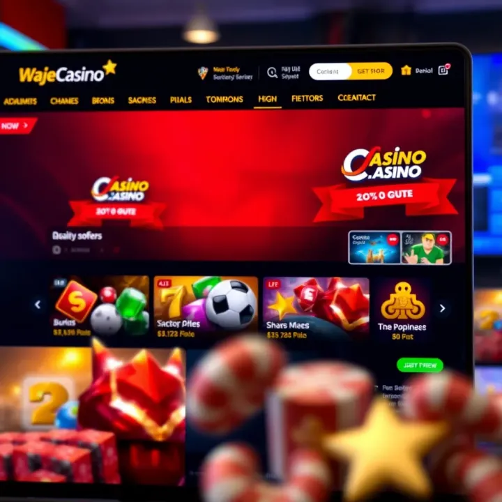 User interacting with a vibrant online casino interface on a mobile device
