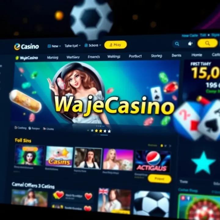 Mobile phone screen showing Wajecasino Mobile Lite registration page with form fields and Nigerian flag icon