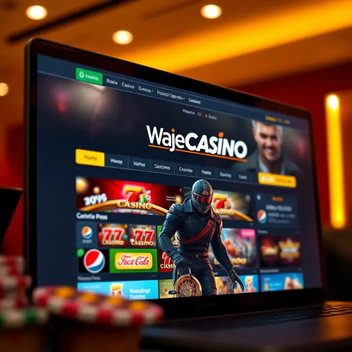 Illustration of mobile device showing user account management on WajeCasino platform