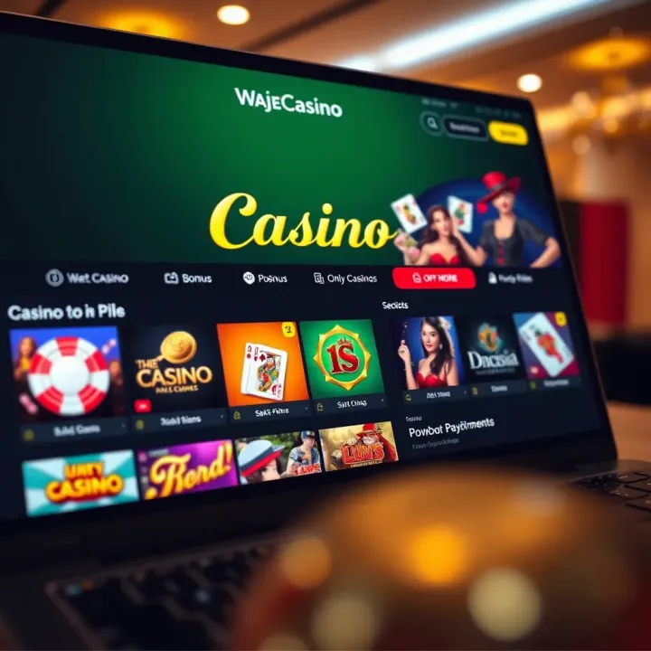 Casino Betting Interface on Wajecasino Nigeria Platform Online casino game screen with slot reels and betting options visible